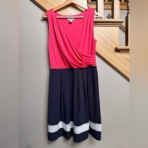 LOFT Womens‎ Faux Wrap Dress Size XS/S Pink Derby Office Church Easter Wedding
